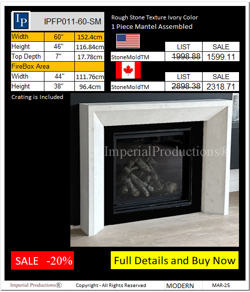 IPFP011-60-SM StoneMold Mantel Modern Style