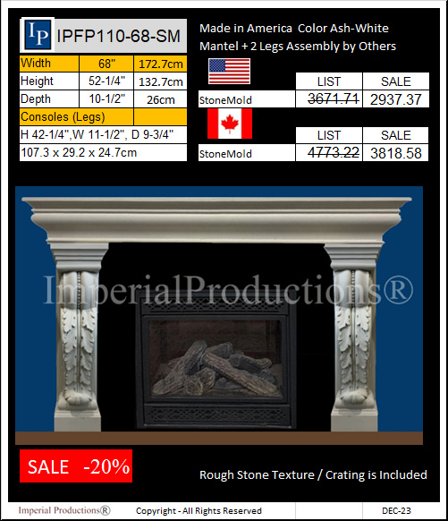 IPFP110-68 acanthus style mantel