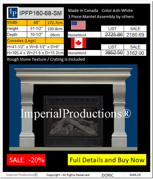 IPFP160-68 inch Doric Mantel