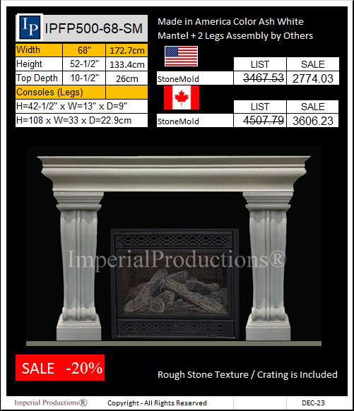 IPFP500-68 StoneMold Fireplace Mantels