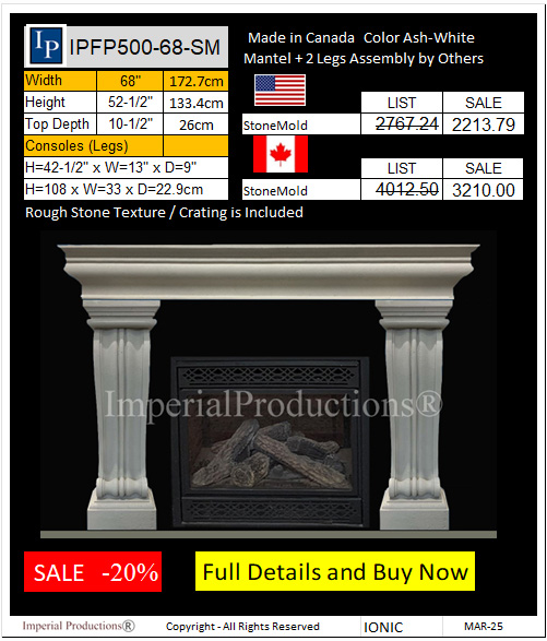 IPFP500-68 StoneMold Fireplace Mantels